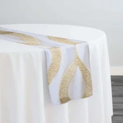 Tabriz Organza Table Runner in Champagne