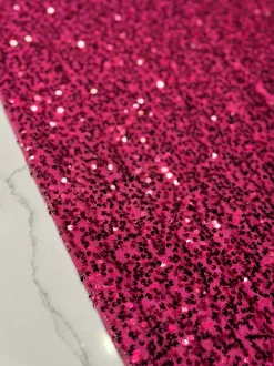 Taffeta Sequins Table Linen in Fuchsia