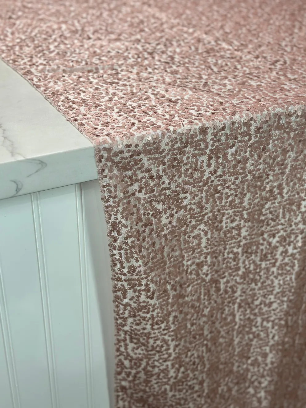Taffeta Sequins Table Linen in Blush Matte