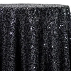 Taffeta Sequins Table Linen in Black