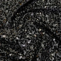 Taffeta Sequins Table Linen in Black