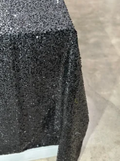 Taffeta Sequins Table Linen in Black