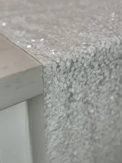 Taffeta Sequins Table Linen in White