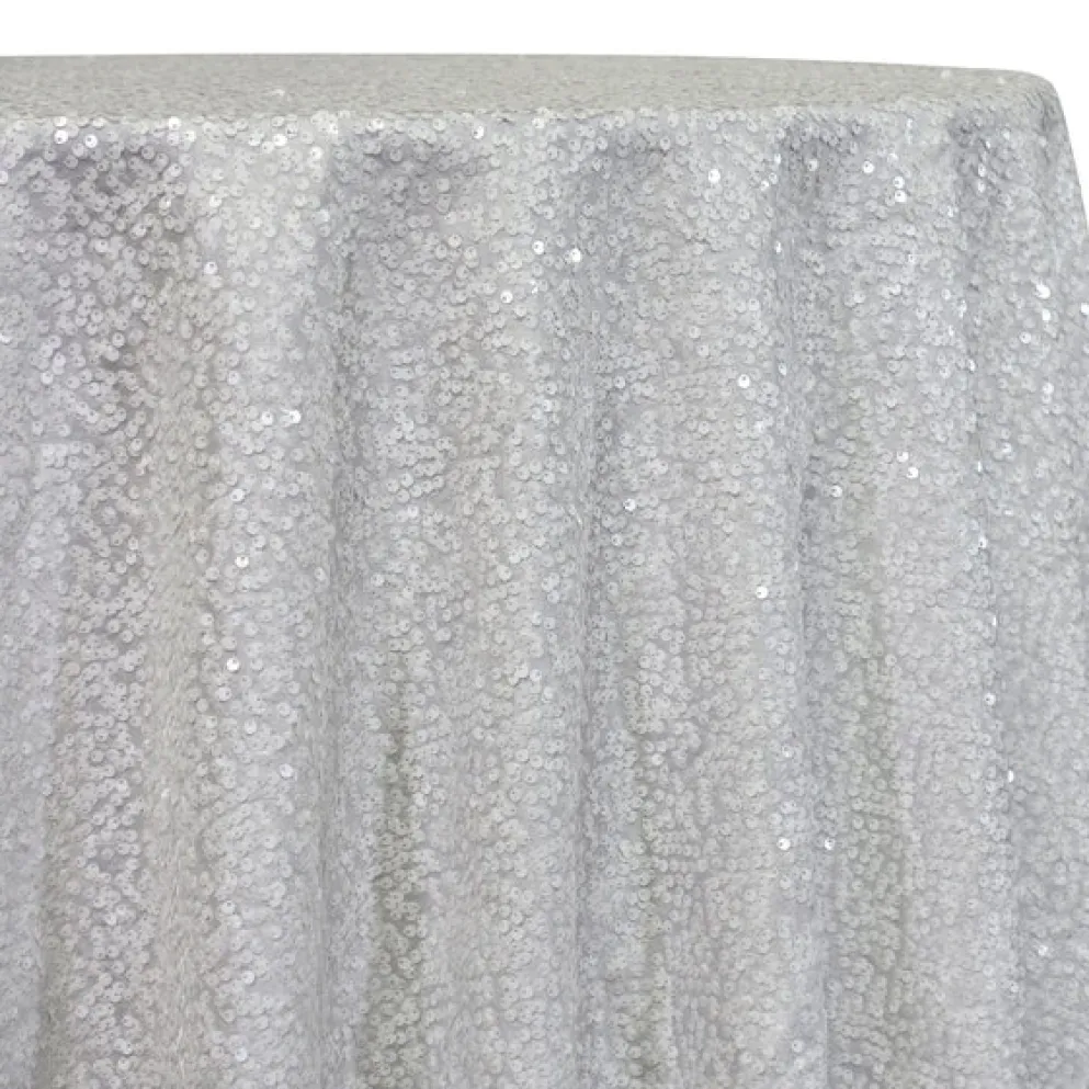 Taffeta Sequins Table Linen in White