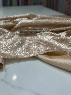 Taffeta Sequins Table Linen in Champagne