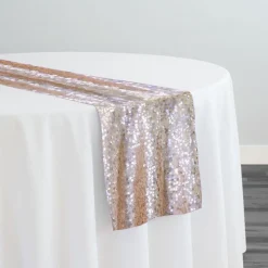 Taffeta Sequins Table Runner in Champagne
