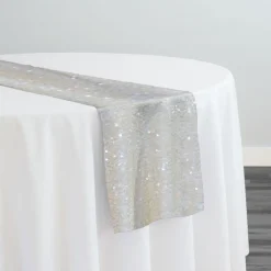 Taffeta Sequins Table Runner in Ivory