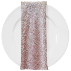 Taffeta Sequins (w/ Poly Lining) Table Napkin in Blush Matte