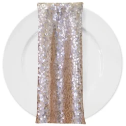 Taffeta Sequins (w/ Poly Lining) Table Napkin in Champagne