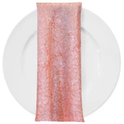 Taffeta Sequins (w/ Poly Lining) Table Napkin in Dusty Rose