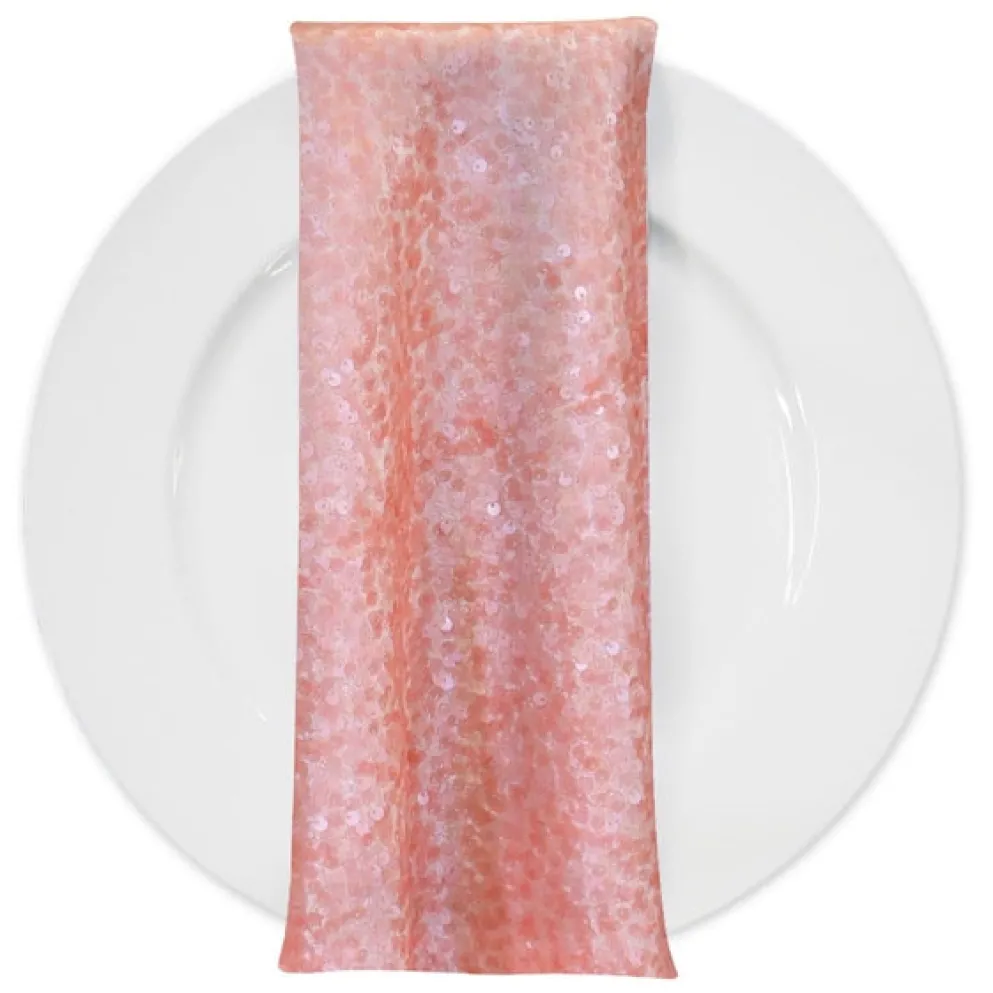 Taffeta Sequins (w/ Poly Lining) Table Napkin in Dusty Rose