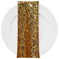 Taffeta Sequins (w/ Poly Lining) Table Napkin in Gold