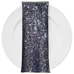 Taffeta Sequins (w/ Poly Lining) Table Napkin in Charcoal
