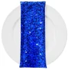 Taffeta Sequins (w/ Poly Lining) Table Napkin in Royal