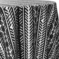 Topaz (Poly Print) Table Linen in Black / White