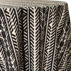 Topaz (Poly Print) Table Linen in Black / Taupe