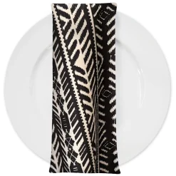 Topaz (Poly Print) Table Napkin in Black / Taupe