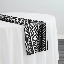 Topaz (Poly Print) Table Runner in Black / White