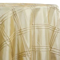 Triple Pleat Pintuck Table Linen in Ivory