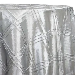 Triple Pleat Pintuck Table Linen in Silver