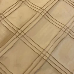 Triple Pleat Pintuck Table Linen in Taupe Gold
