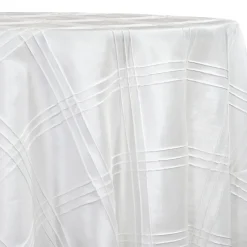 Triple Pleat Pintuck Table Linen in White