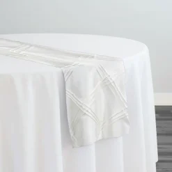 Triple Pleat Pintuck Table Runner in White