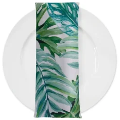 Tropical Print (Dupioni) Table Napkin in Green