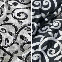 Tuscany Jacquard (Reversible) Table Linen in Black and Silver