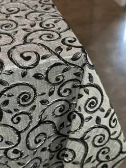 Tuscany Jacquard (Reversible) Table Linen in Black and Silver