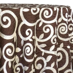 Tuscany Jacquard (Reversible) Table Linen in Brown and Taupe