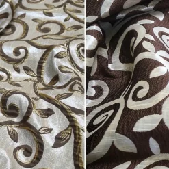 Tuscany Jacquard (Reversible) Table Linen in Brown and Taupe