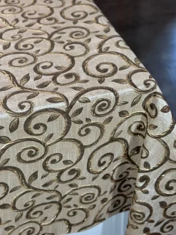 Tuscany Jacquard (Reversible) Table Linen in Brown and Taupe
