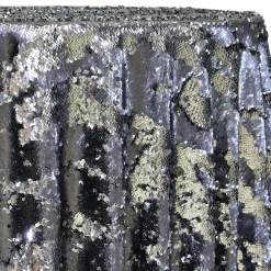 Two-Tone Sequins Table Linen in Pewter and Silver