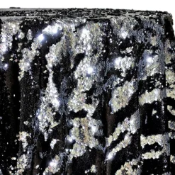 Two-Tone Sequins Table Linen in Black and Silver