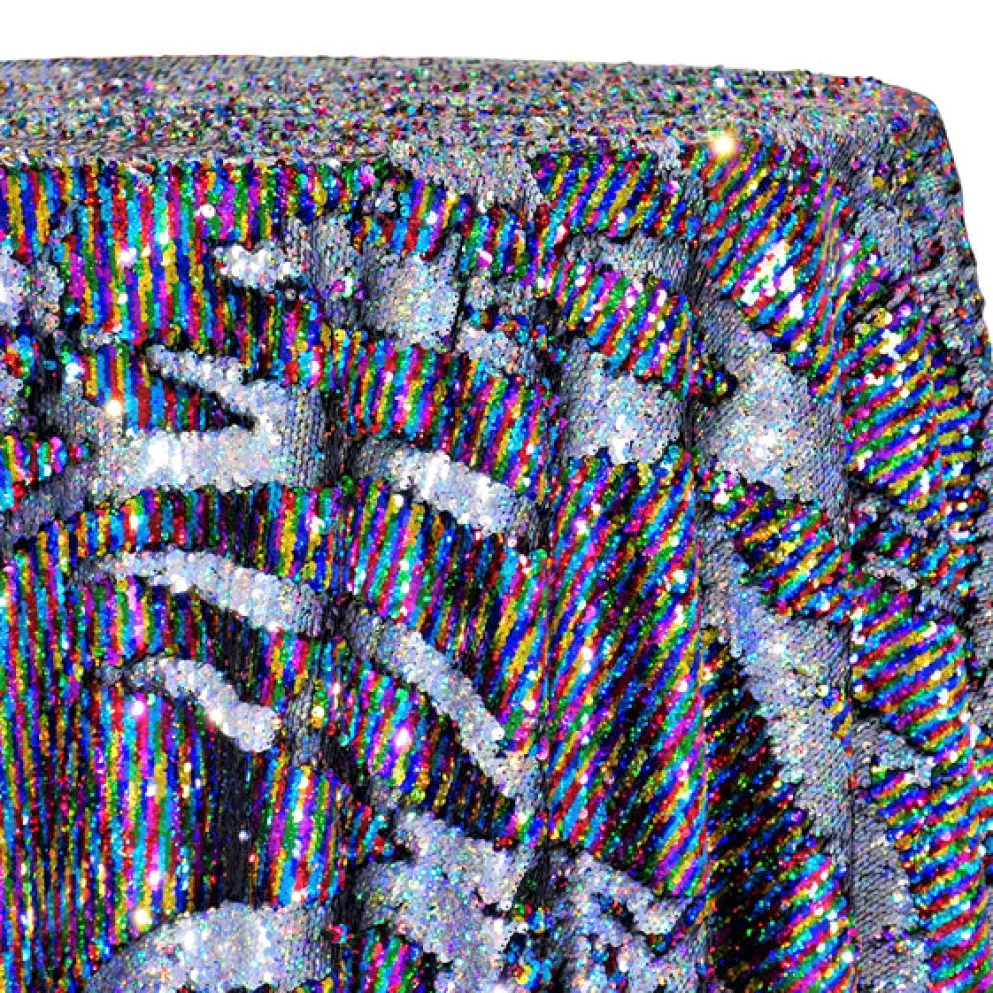 Two-Tone Sequins Table Linen in Rainbow