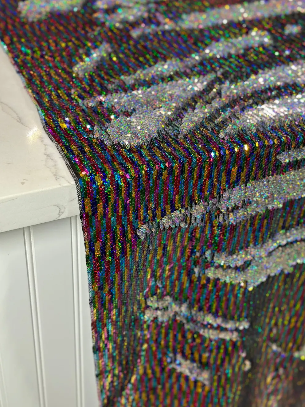 Two-Tone Sequins Table Linen in Rainbow