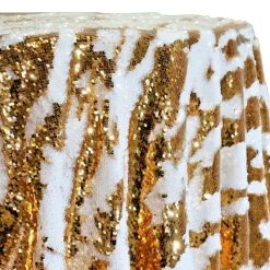 Two-Tone Sequins Table Linen in Gold and White