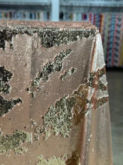 Two-Tone Sequins Table Linen in Champagne and Blush