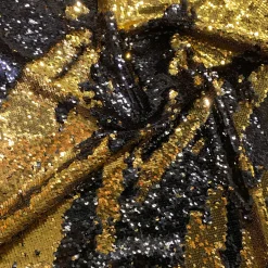 Two-Tone Sequins Table Runner in Black and Gold