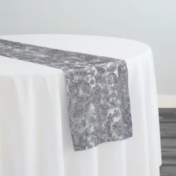 Valentina Lace Table Runner in Silver