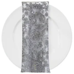 Valentina Lace (w/ Poly Lining) Table in Silver