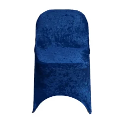 Velvet Spandex Folding Chair Cover in Navy Blue