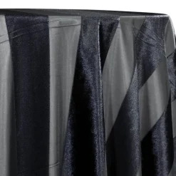Velvet Stripe Table Linen in Black