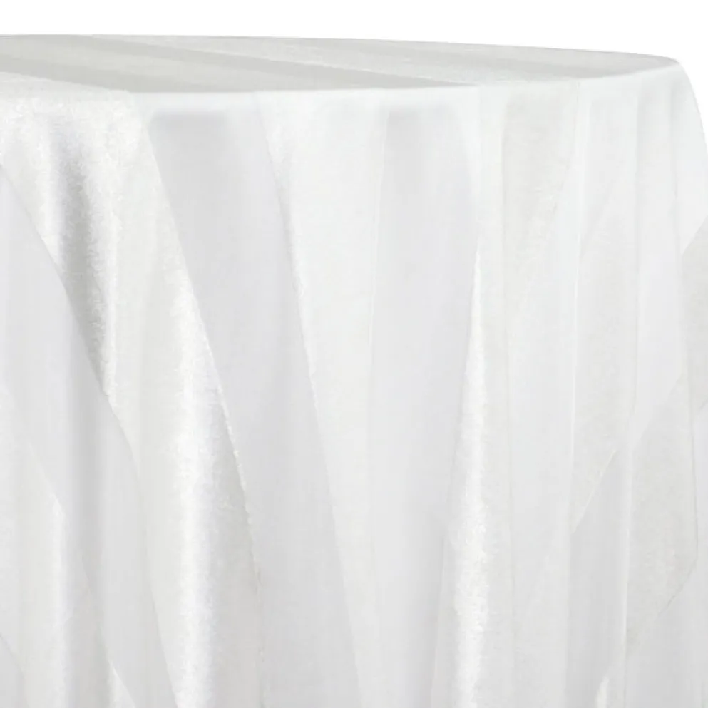Velvet Stripe Table Linen in White