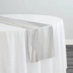 Velvet Stripe Table Runner in Ivory