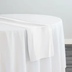 Velvet Stripe Table Runner in White