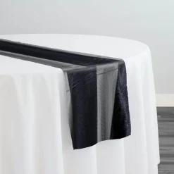 Velvet Stripe Table Runner in Black