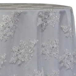 Venetian Lace Table Linen in White