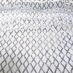Vortex Sequins Table Linen in Silver and White